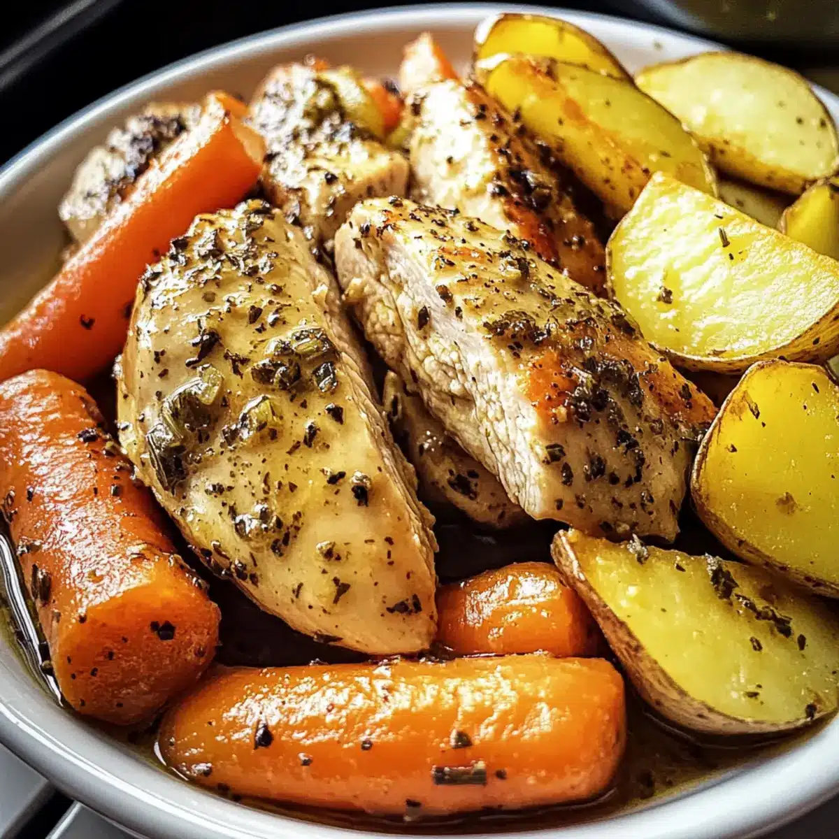 Slow Cooker Garlic Butter Chicken and Veggies