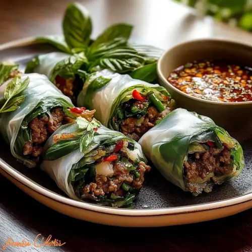 Thai Basil Beef Rolls