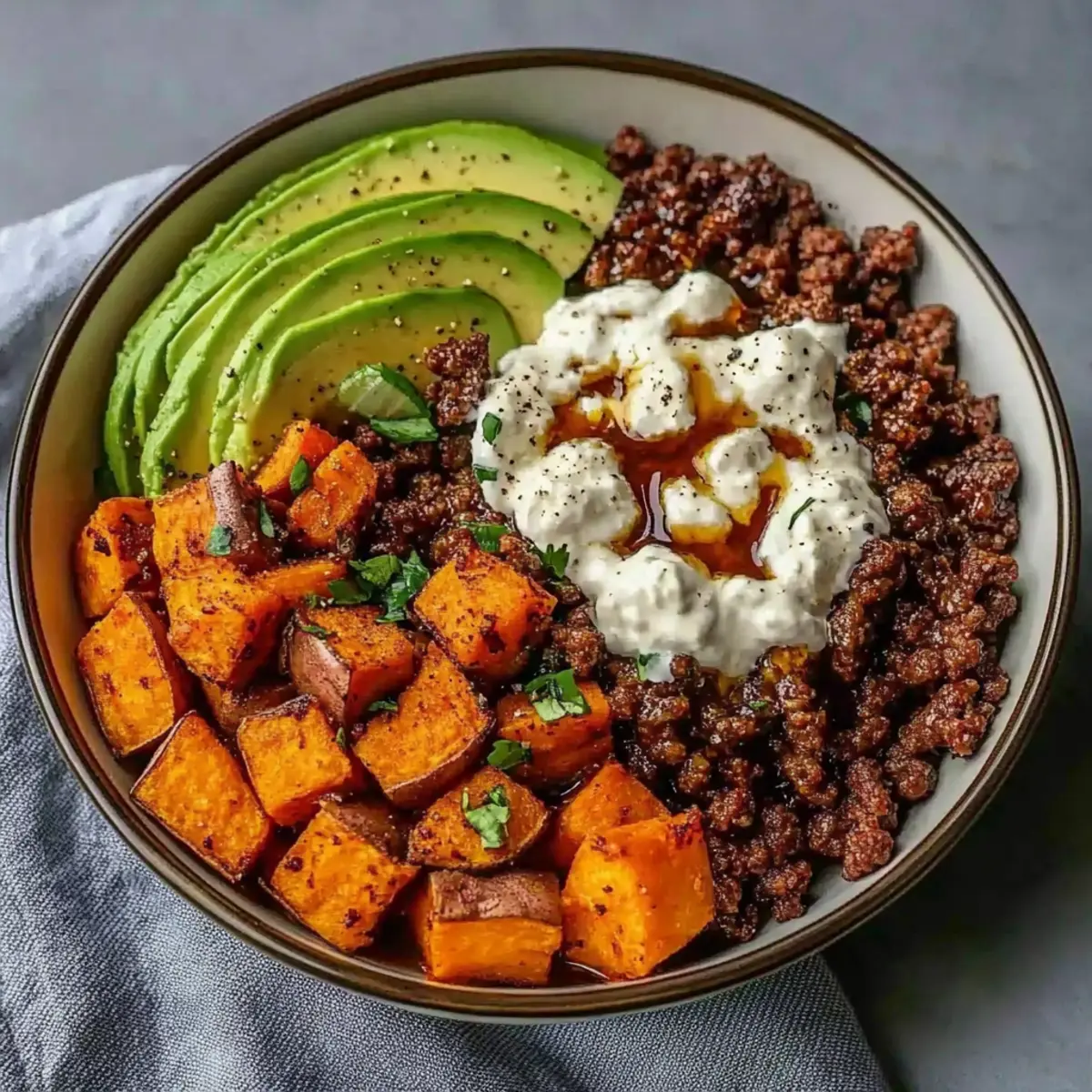 Ground Beef Hot Honey Bowl