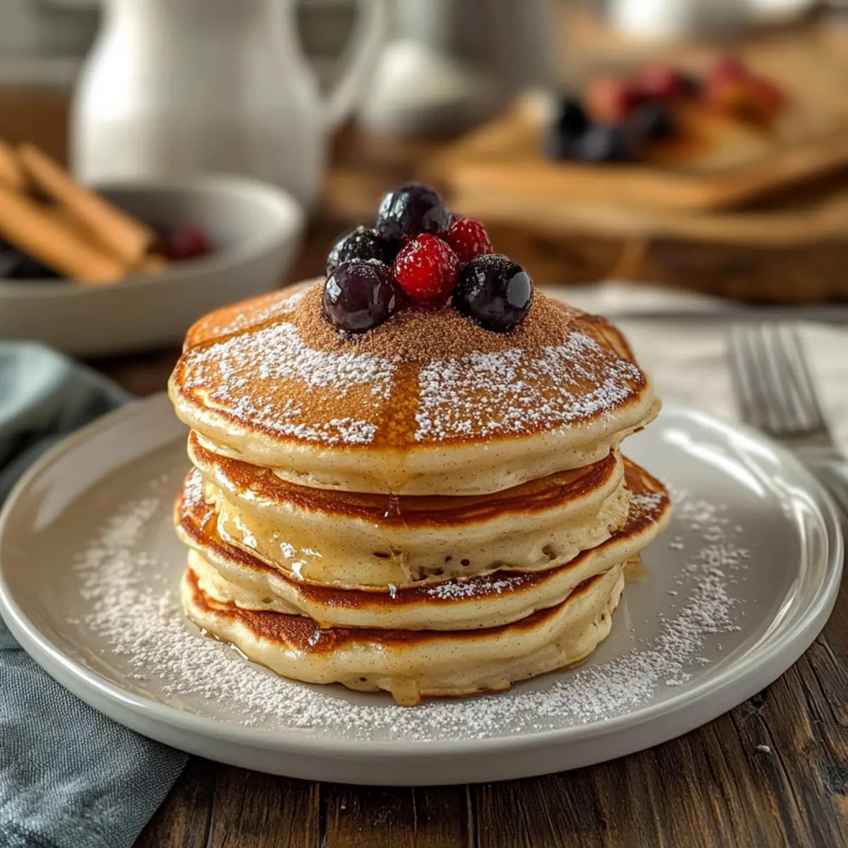 VANILLA CINNAMON BUTTERMILK PANCAKES