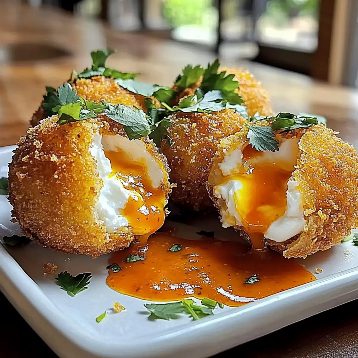 Fried Burrata with Spicy Sauce
