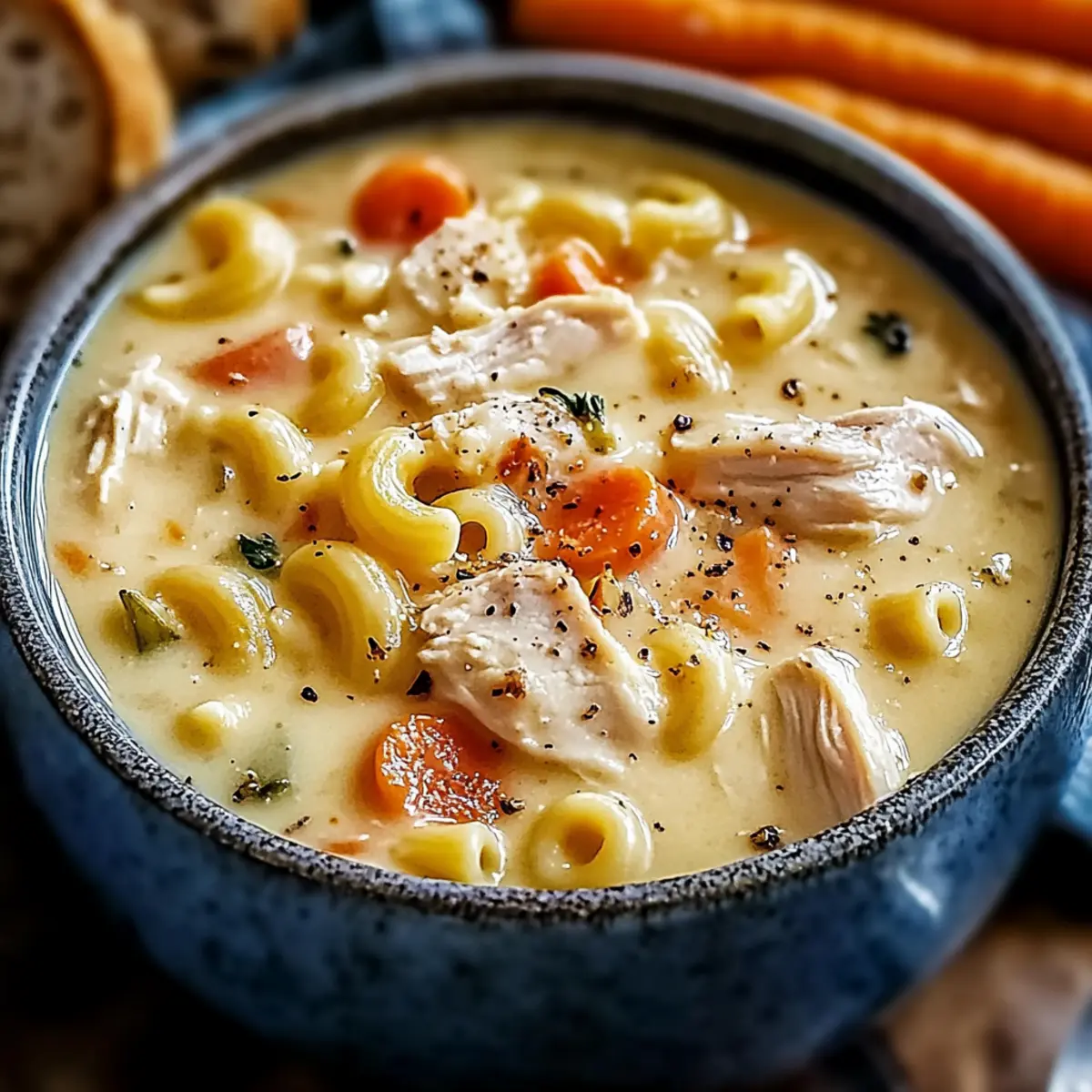 Chicken Macaroni Cheese Soup