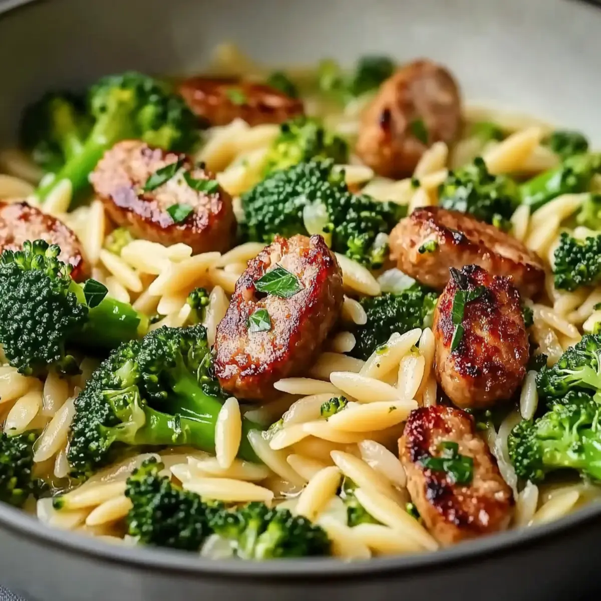 Chicken Sausage and Broccoli Orzo