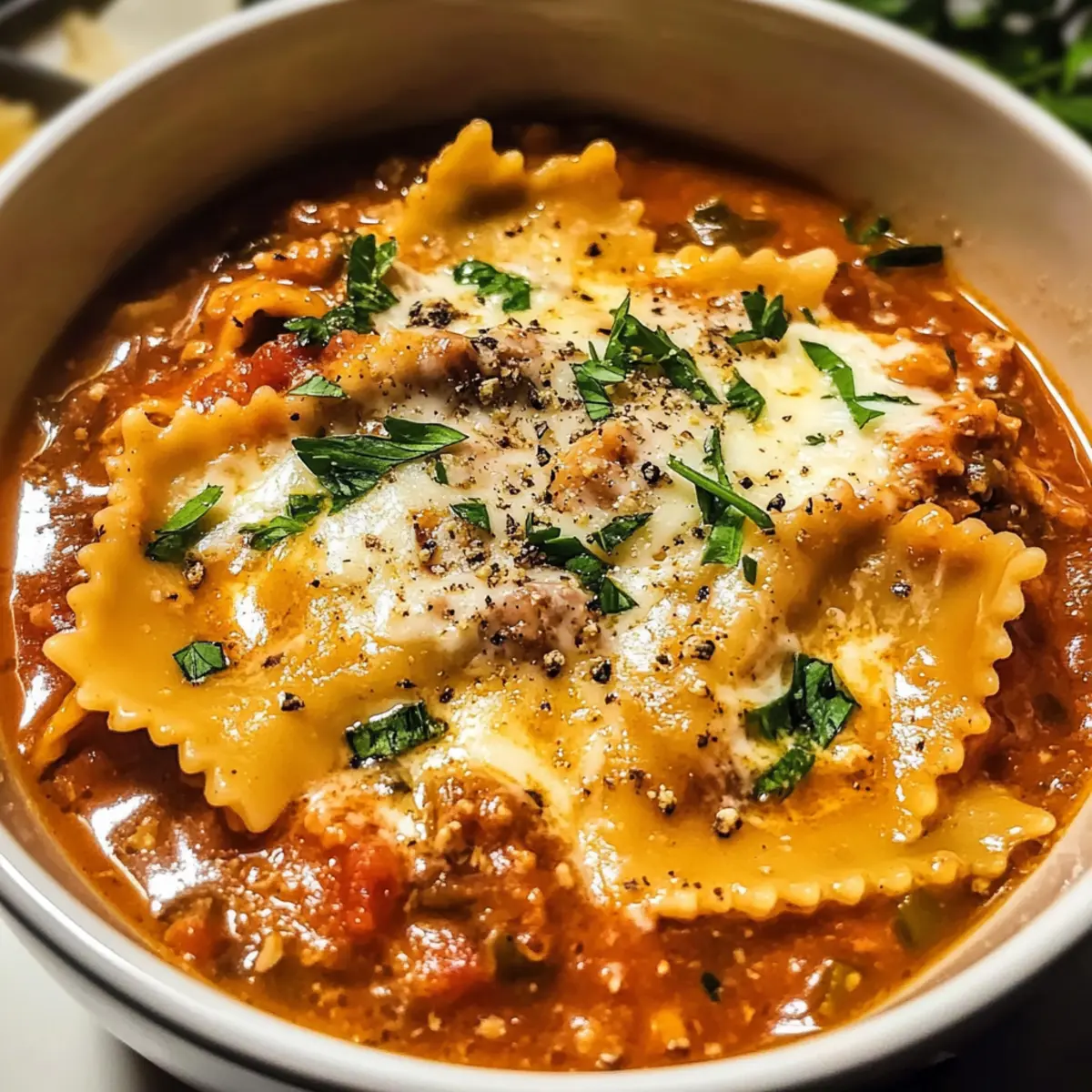 Easy Creamy Lasagna Soup