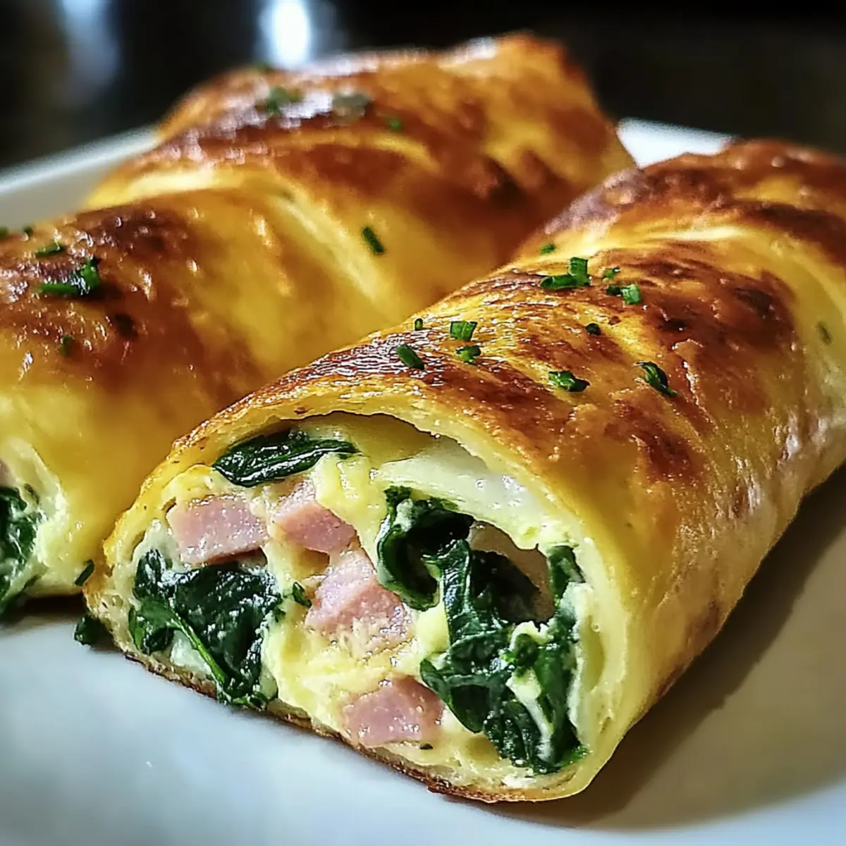 Spinach Ham Breakfast Rolls