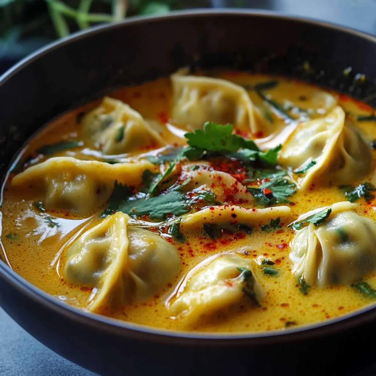Coconut Curry Soup with Dumplings