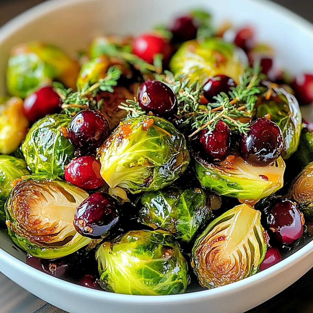 Orange Maple Glazed Brussels Sprouts with Cranberries Delight