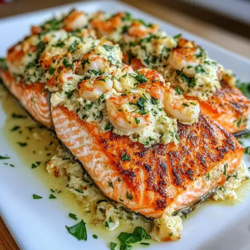 Crab and Shrimp Stuffed Salmon