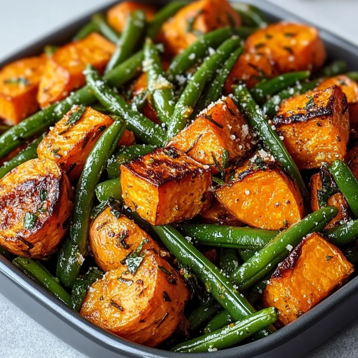 Sweet Potato & Green Bean Tray Bake