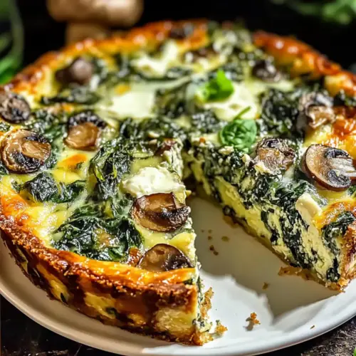 Spinach and Mushroom Crustless Quiche