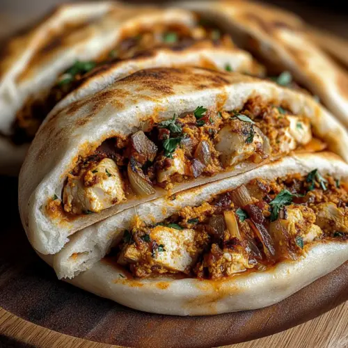 Moroccan Chicken Stuffed Flatbread