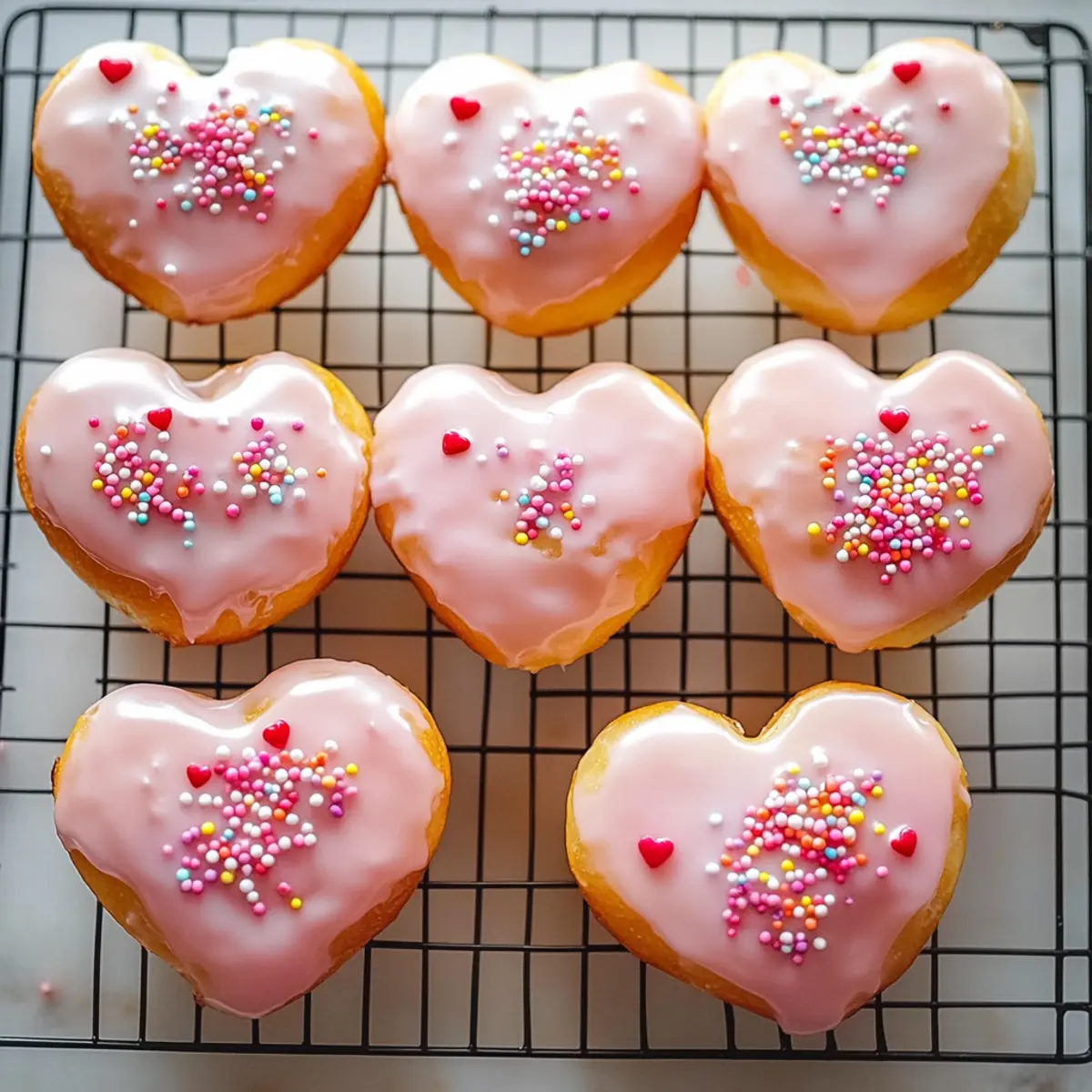 Vanilla Glazed Heart-Shaped Donuts