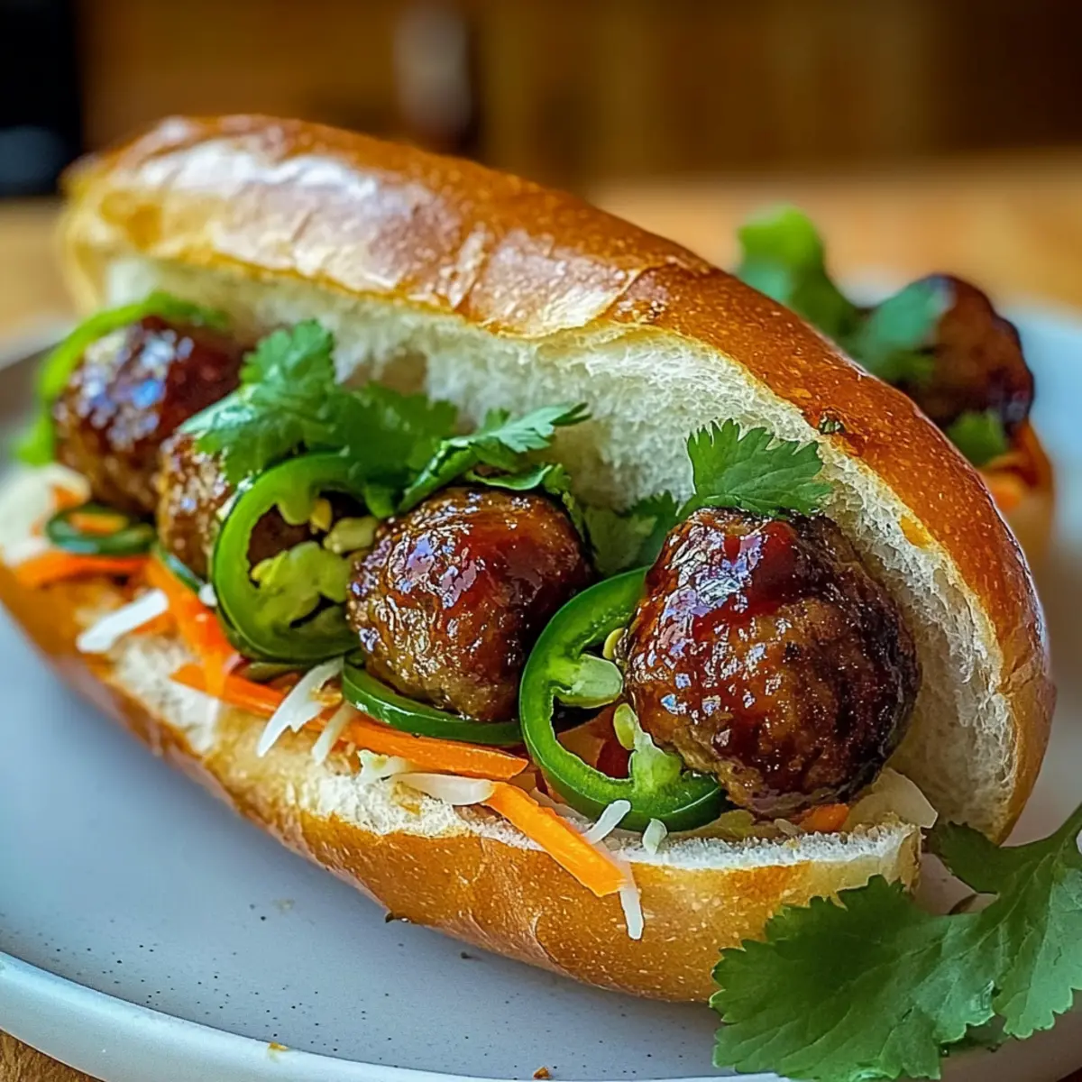 Korean BBQ Meatball Banh Mi