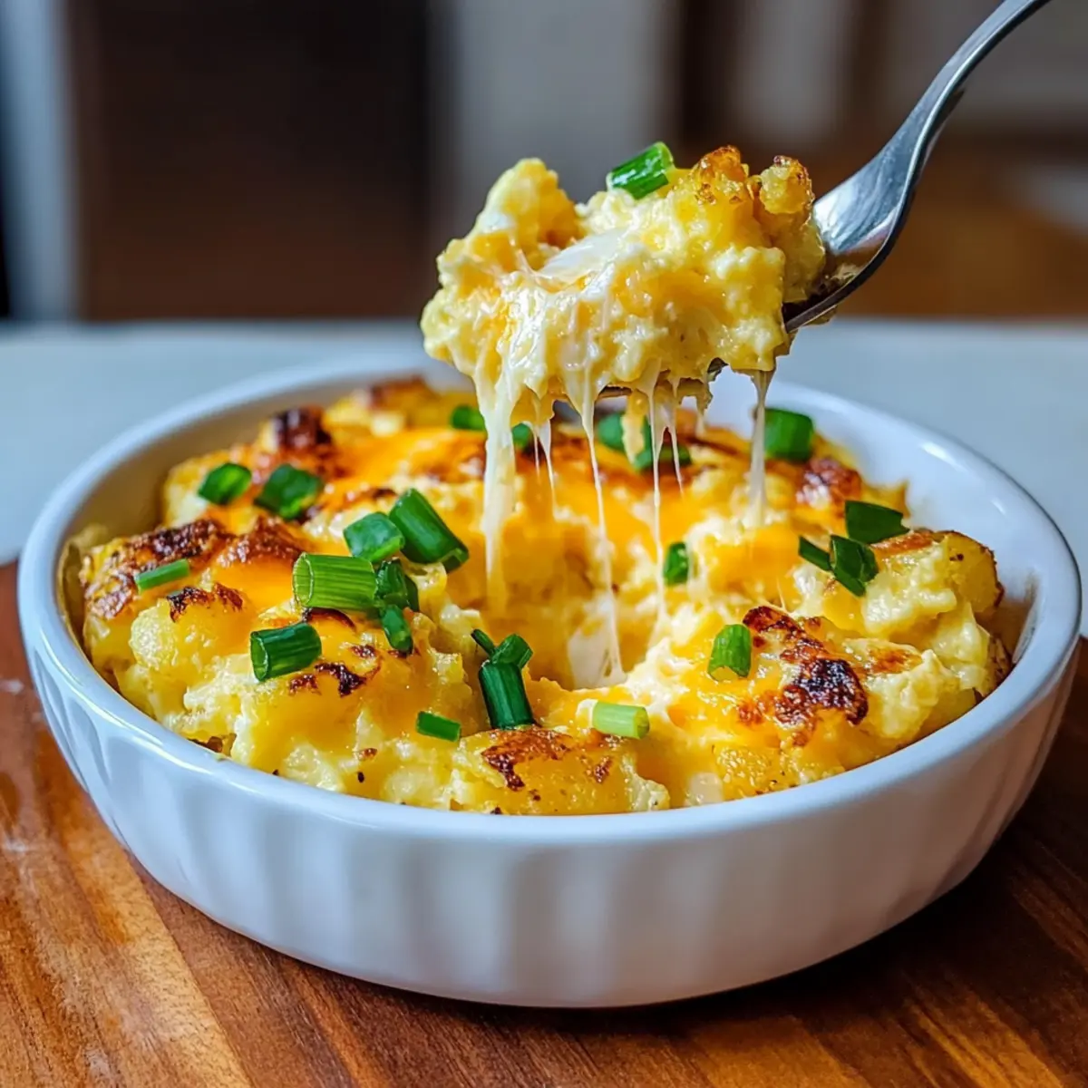 Cheesy Potato Egg Scramble