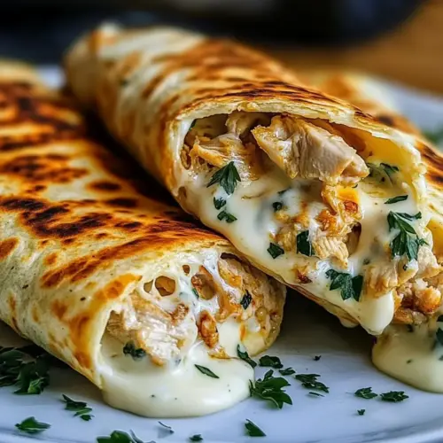 Low Carb Cheesy Garlic Chicken Wraps