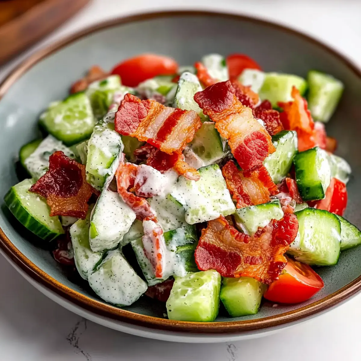 Crunchy Cucumber Salad with Bacon