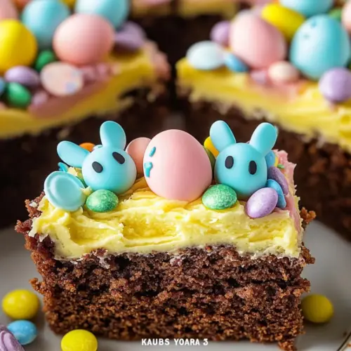 Marshmallow Peep Nest Brownies