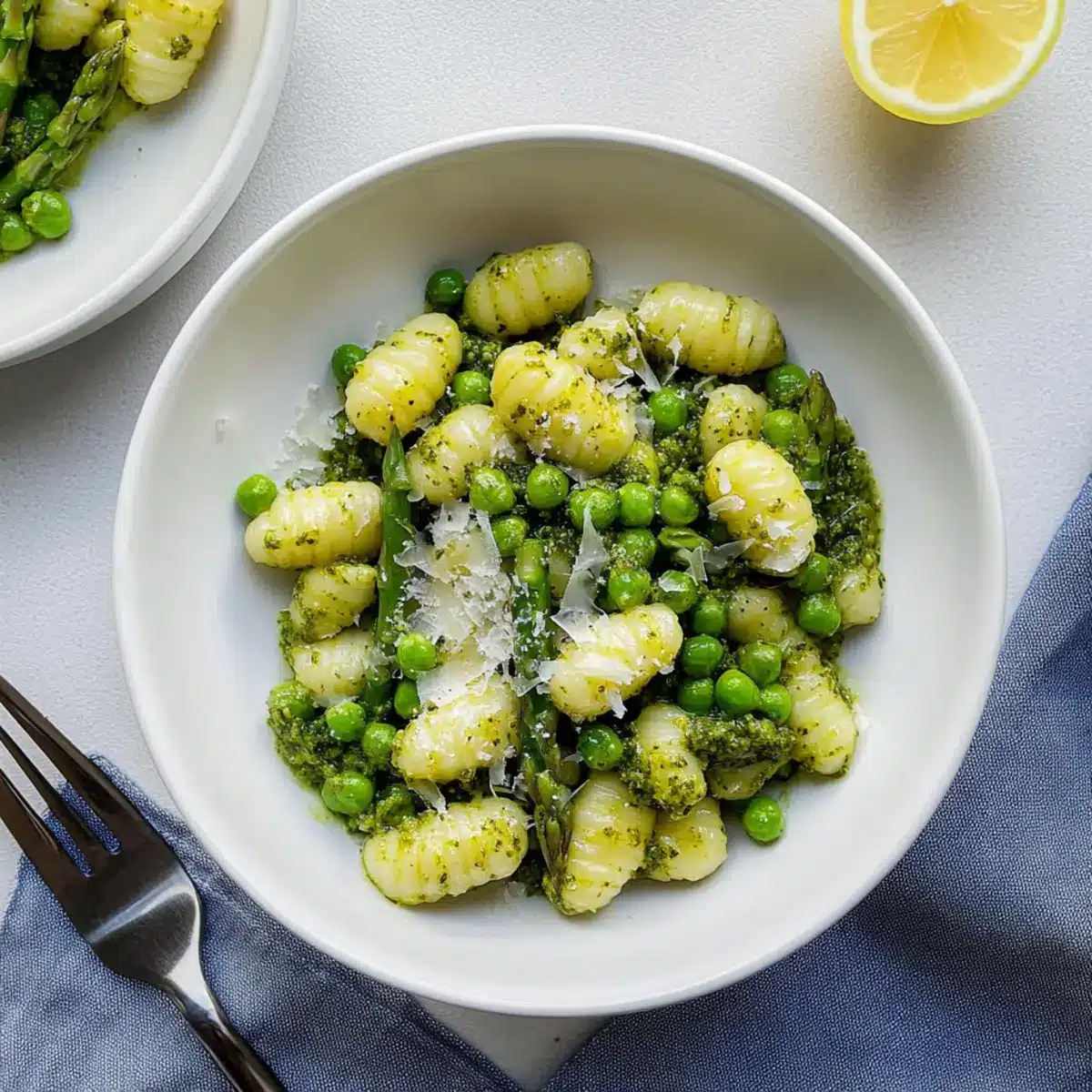 Lemon Pesto Gnocchi With Peas and Asparagus