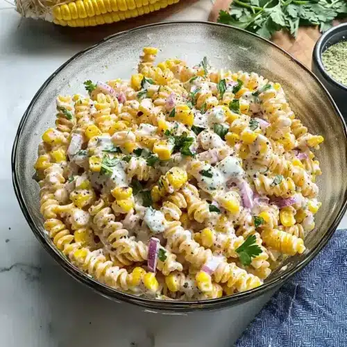 Creamy High Protein Elote Pasta Salad
