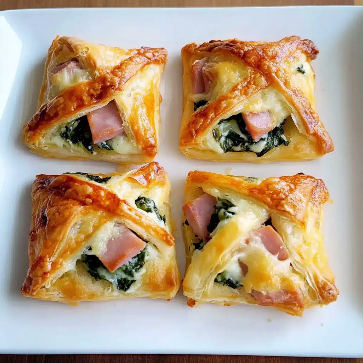 Ham Cheese & Spinach Puffs