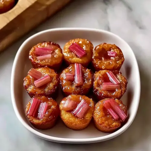Upside Down Rhubarb Muffins