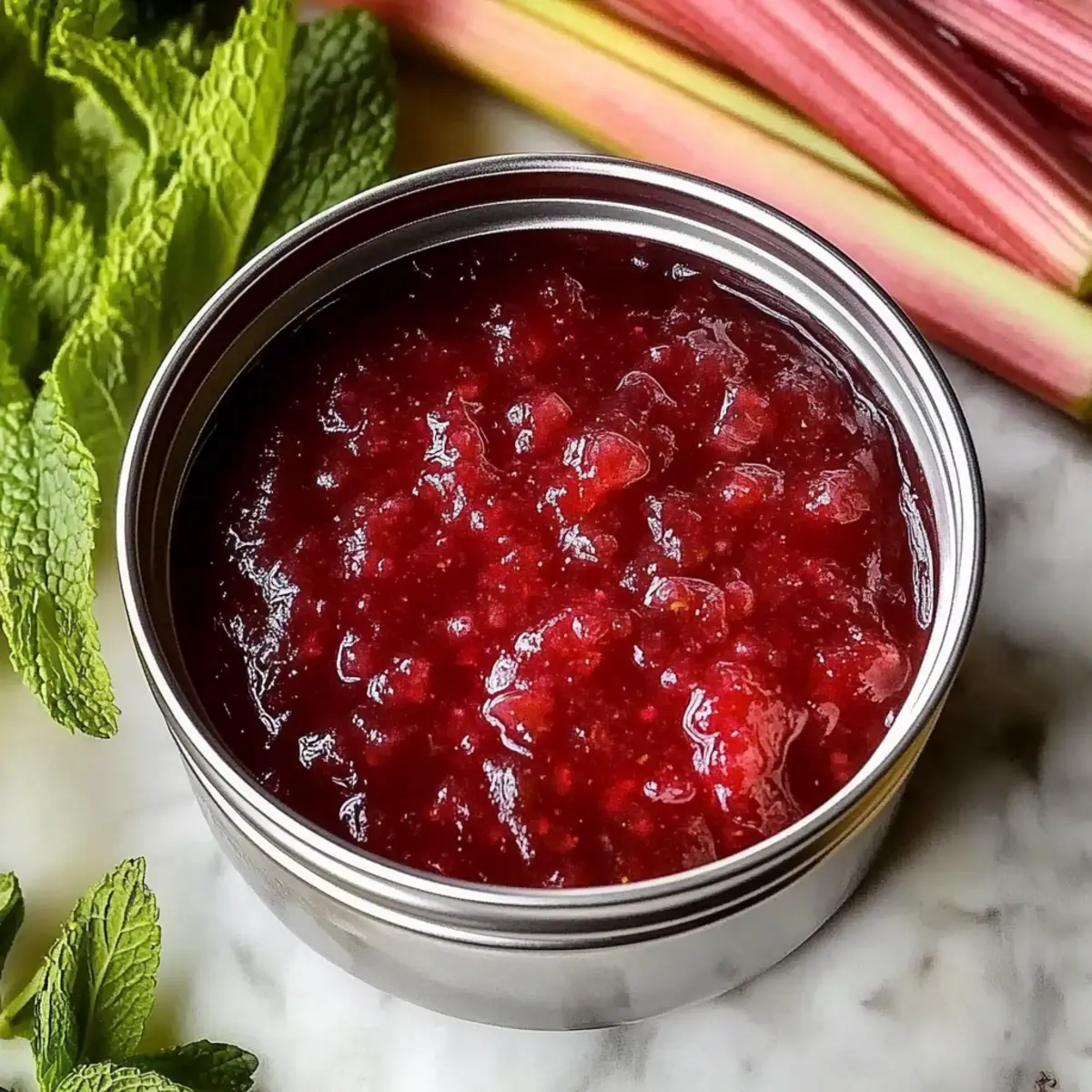Quick Rhubarb Mint Jam