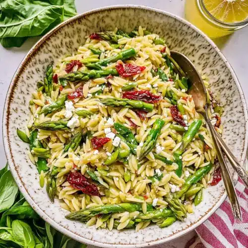 Asparagus Orzo Salad with Lemon Vinaigrette