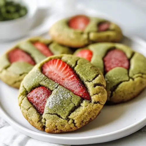 Matcha Strawberry Cookies