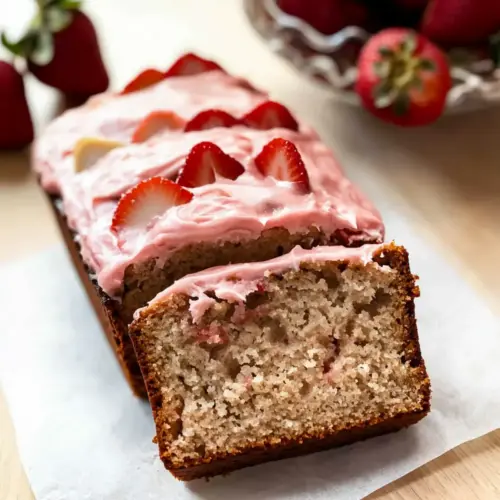 Frosted Strawberry Banana Bread