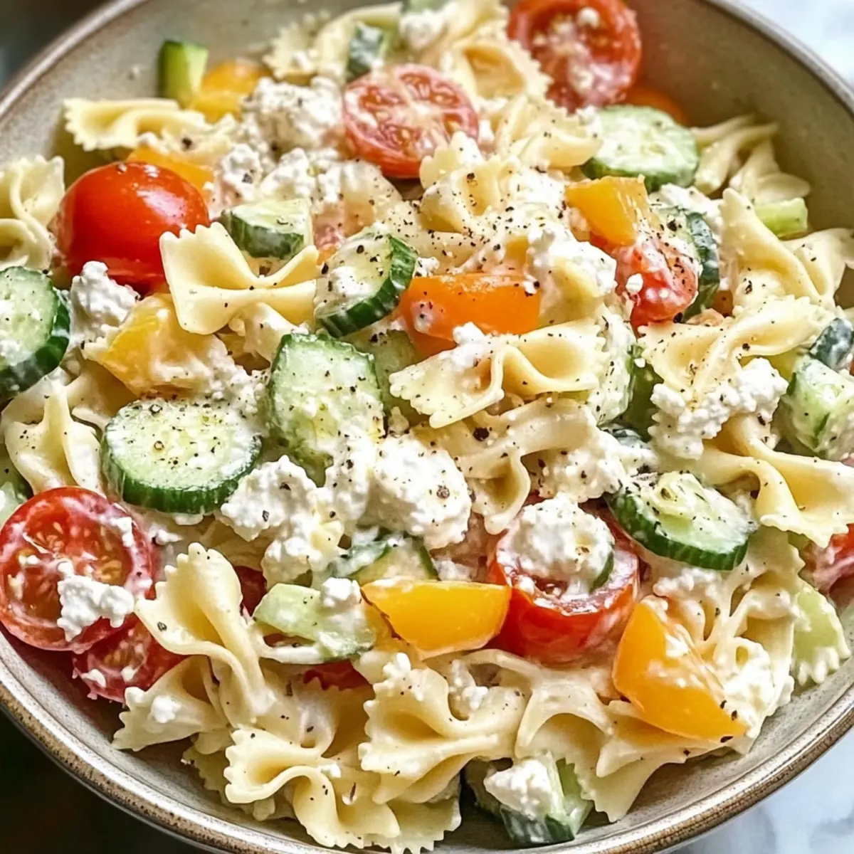 Cottage Cheese Caesar Pasta Salad