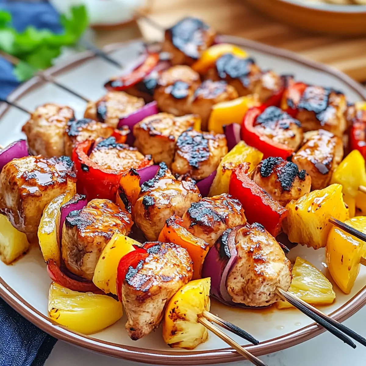 Hawaiian Teriyaki Chicken Kabobs