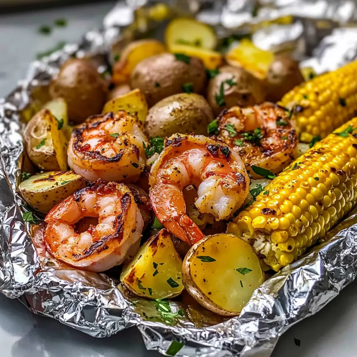 Spicy Grilled Shrimp in Foil