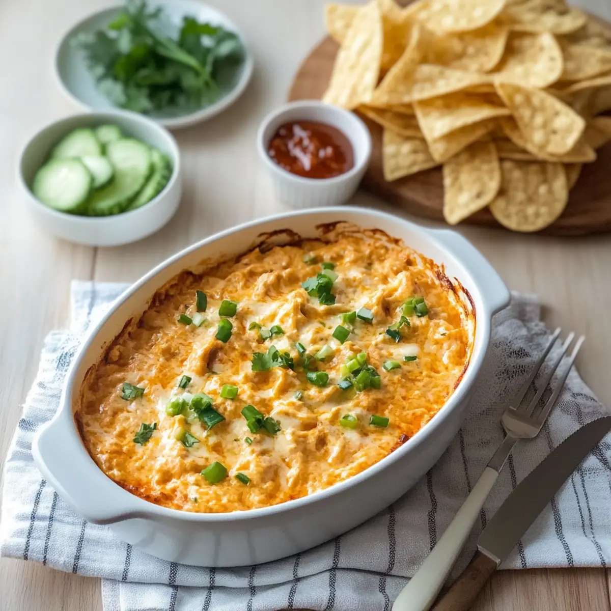 Cheesy Sriracha Chicken Dip