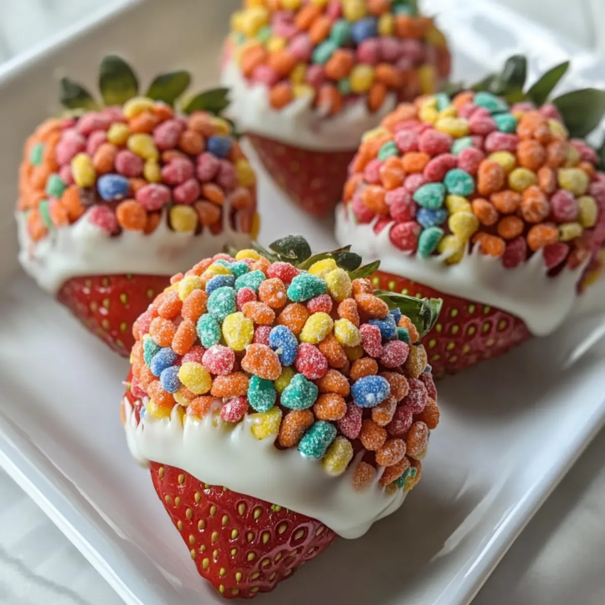 Fruity Pebble Strawberries Recipe