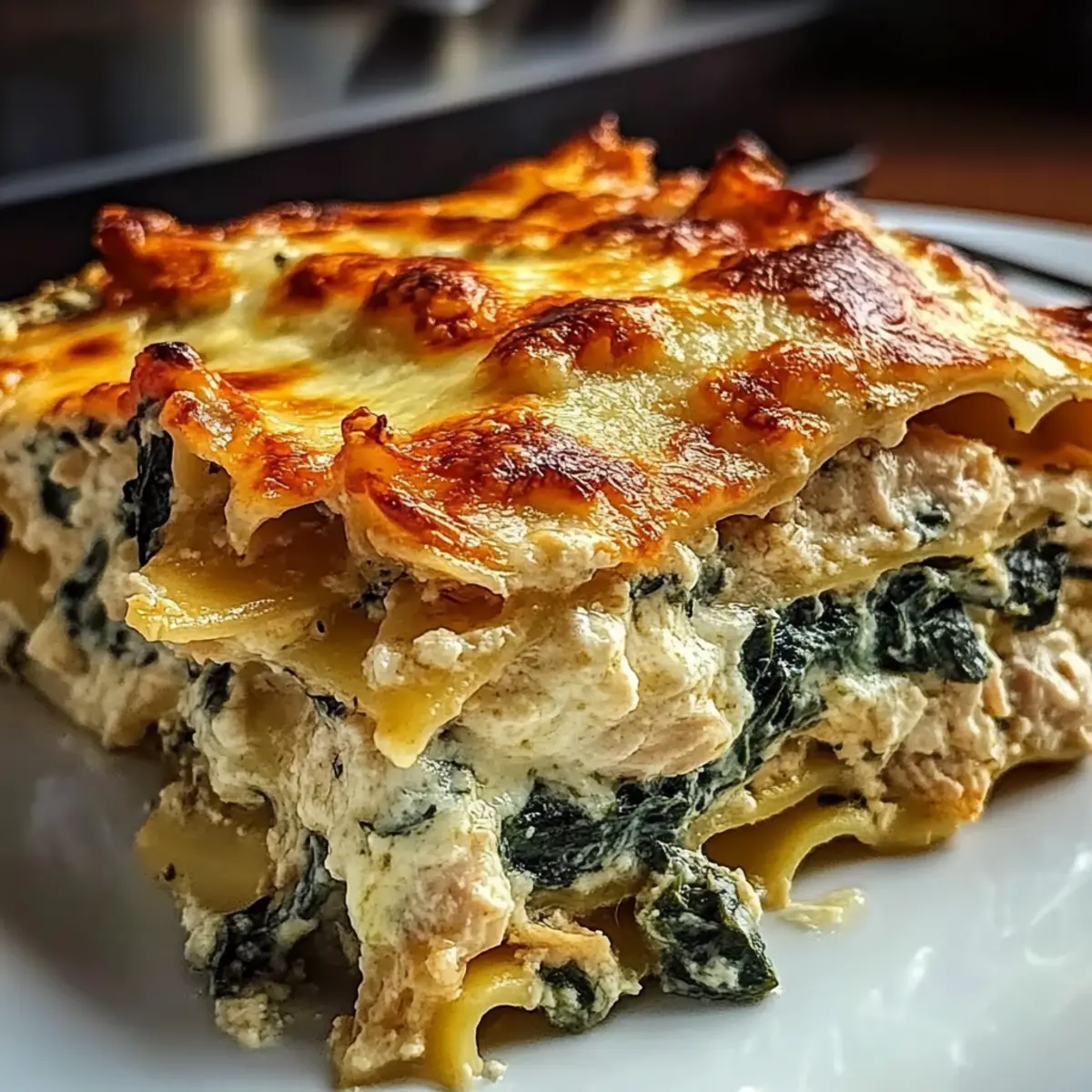 Cheesy Chicken Lasagna With Spinach