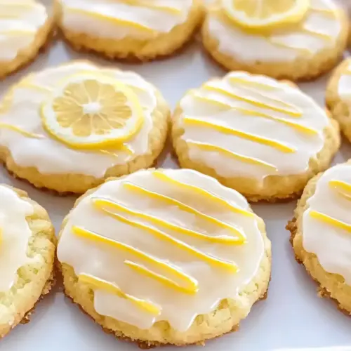 Zesty Lemon Glazed Shortbread Cookies