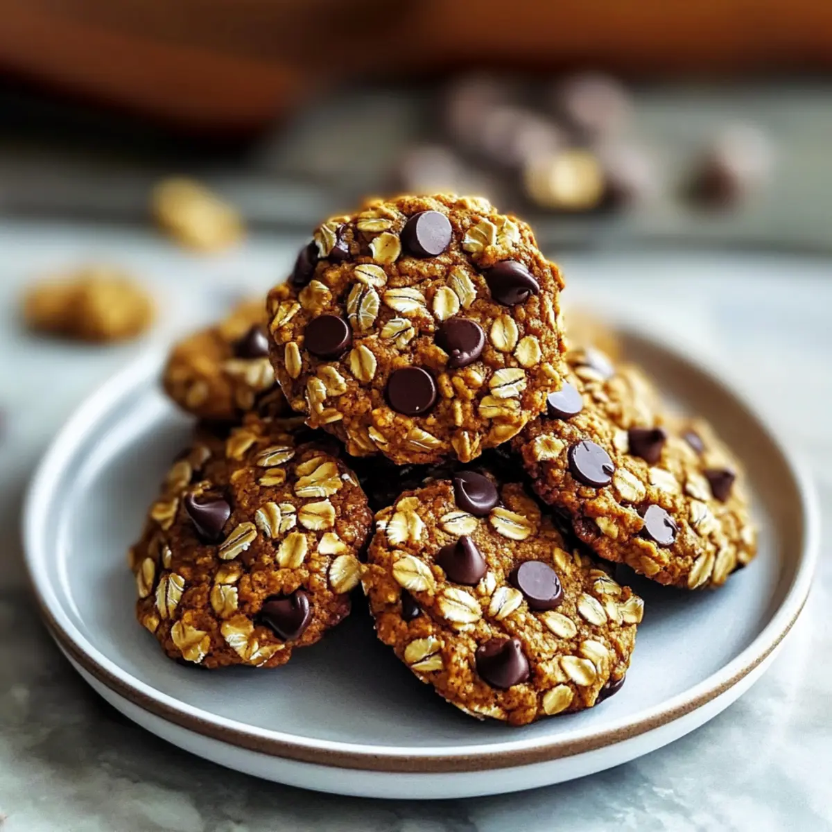Soft & Chewy Pumpkin Chocolate Chip Oatmeal Cookies
