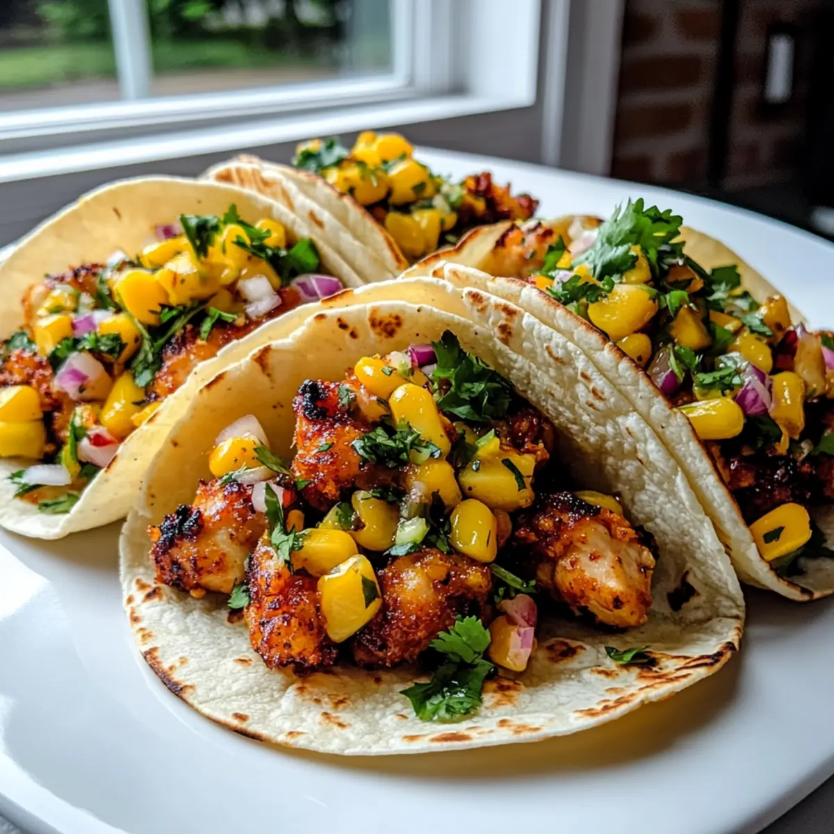 Crispy Maple Chili Chicken Tacos