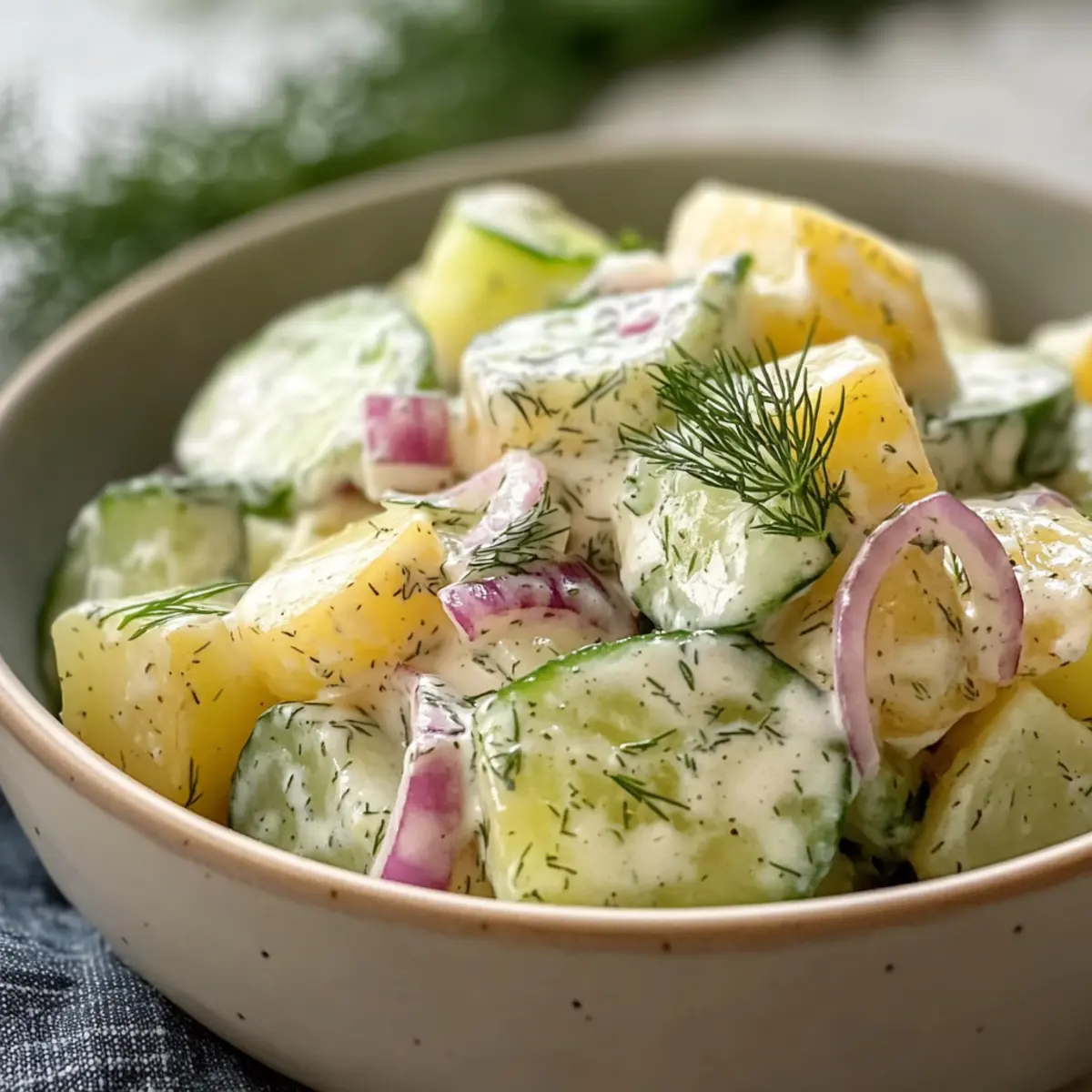 Potato and Cucumber Salad with Creamy Dill Dressing