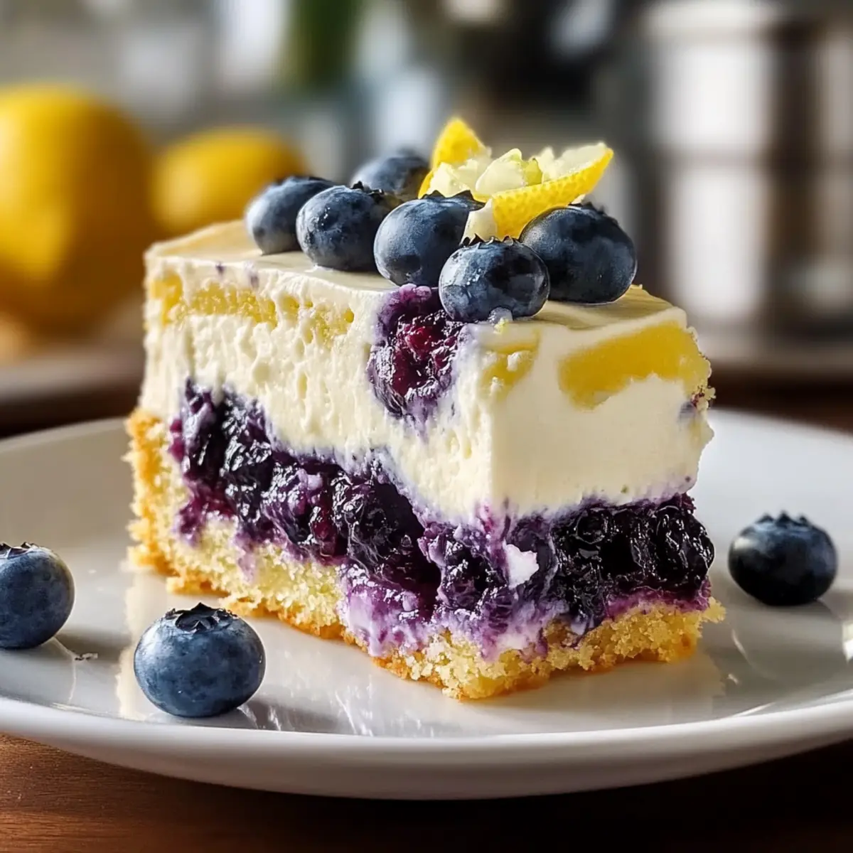 Lemon Blueberry Cheesecake Cake