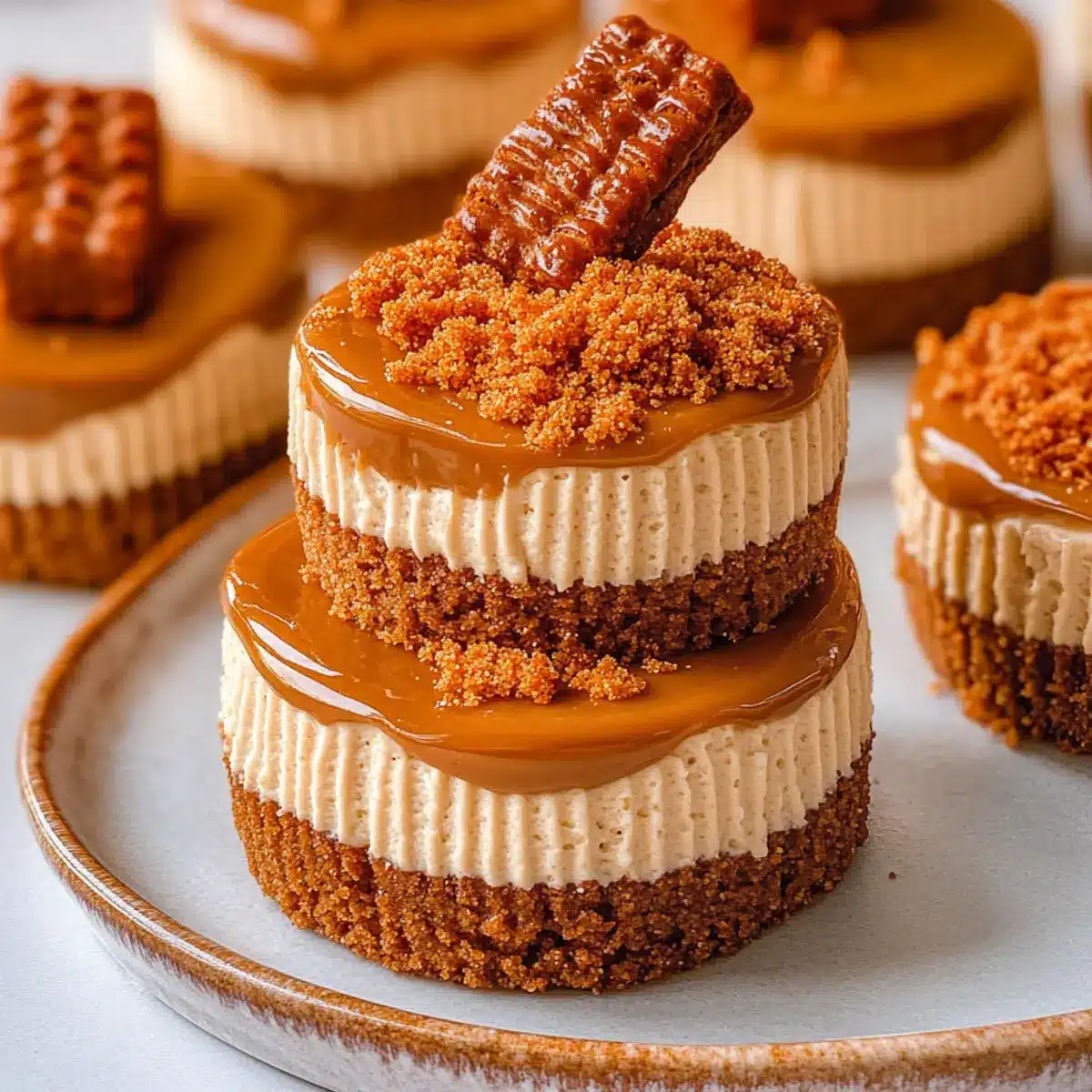 No Bake Mini Biscoff Cheesecakes