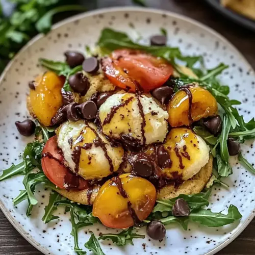 Fresh Peach Burrata Salad with Basil and Balsamic