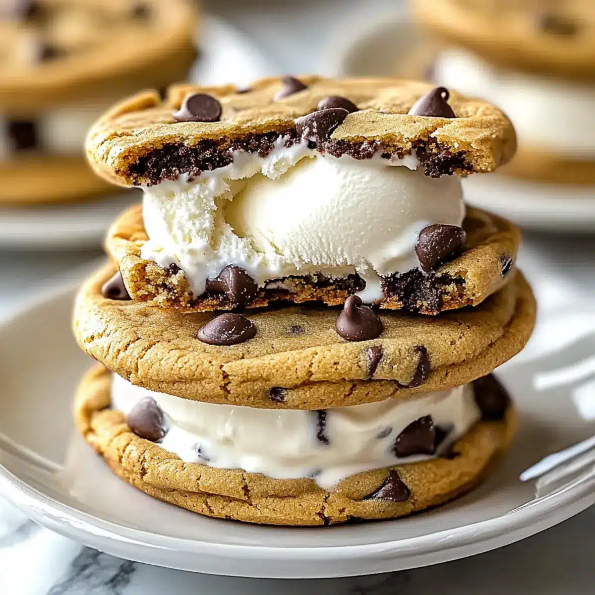 Chocolate Chip Cookie Ice Cream Sandwiches