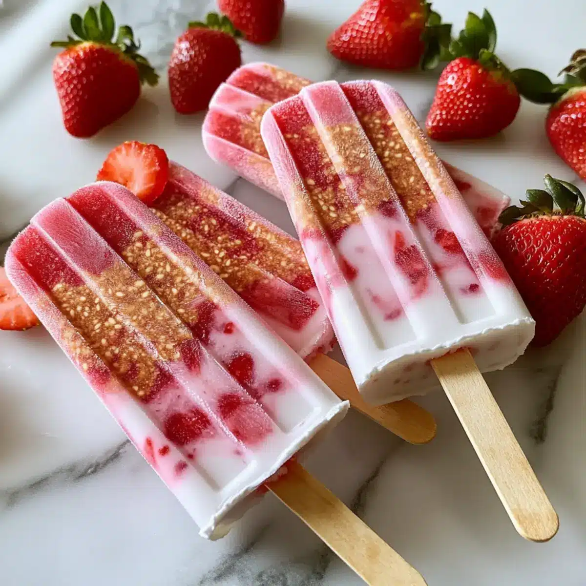 Strawberry Milk Ice Pops