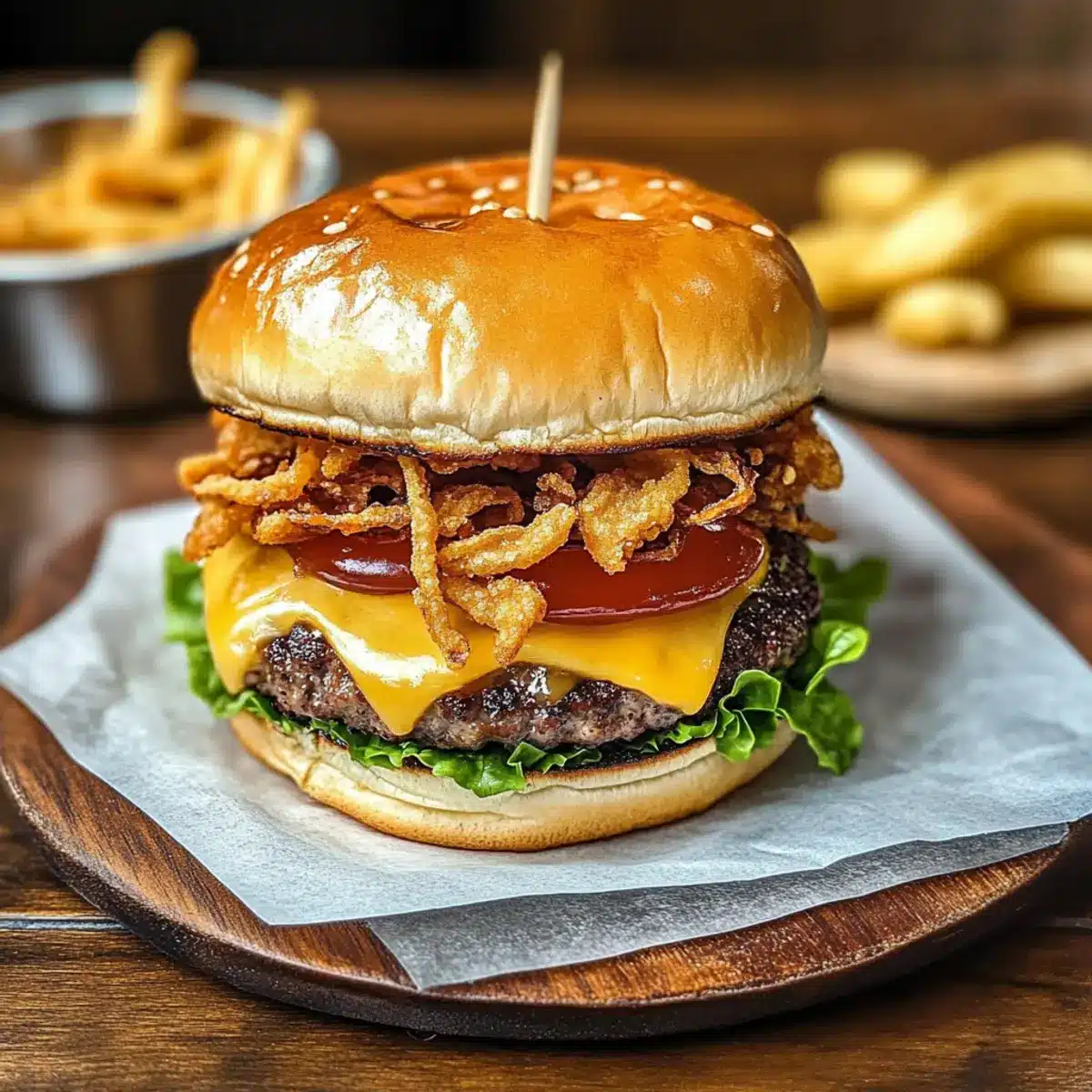Crispy Fried Onion Cheeseburger