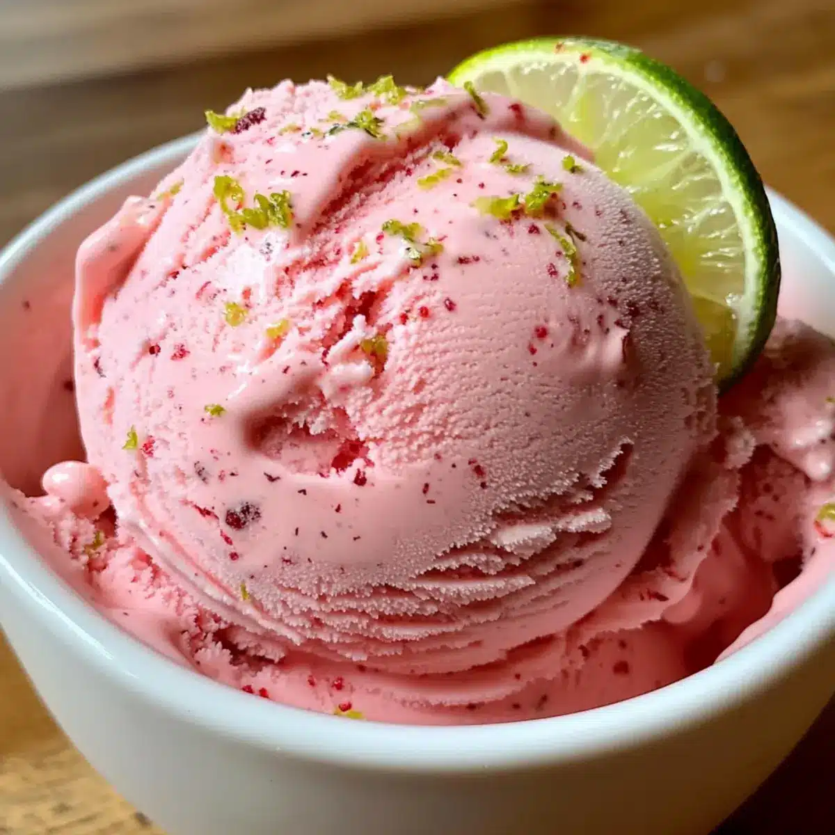 Roasted Strawberry Basil Ice Cream with a Lime Twist