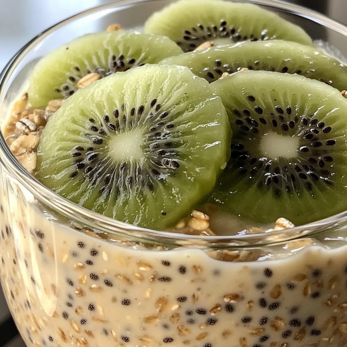 Overnight Oats with Kiwi and Chia Seeds