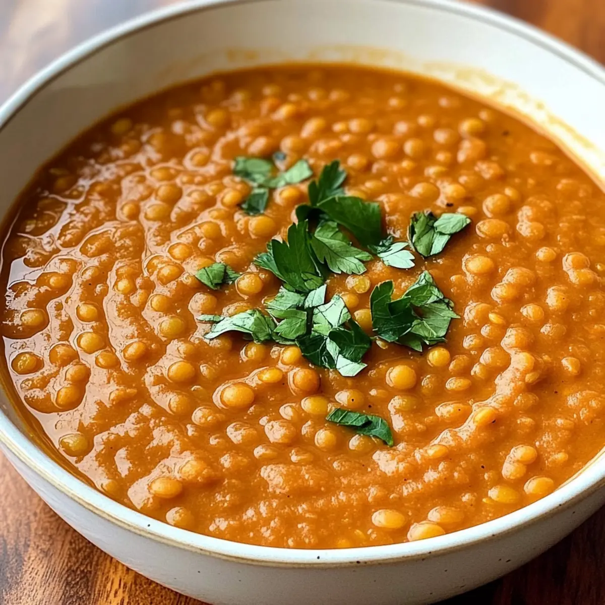 Creamy Moroccan Harissa Lentil Soup