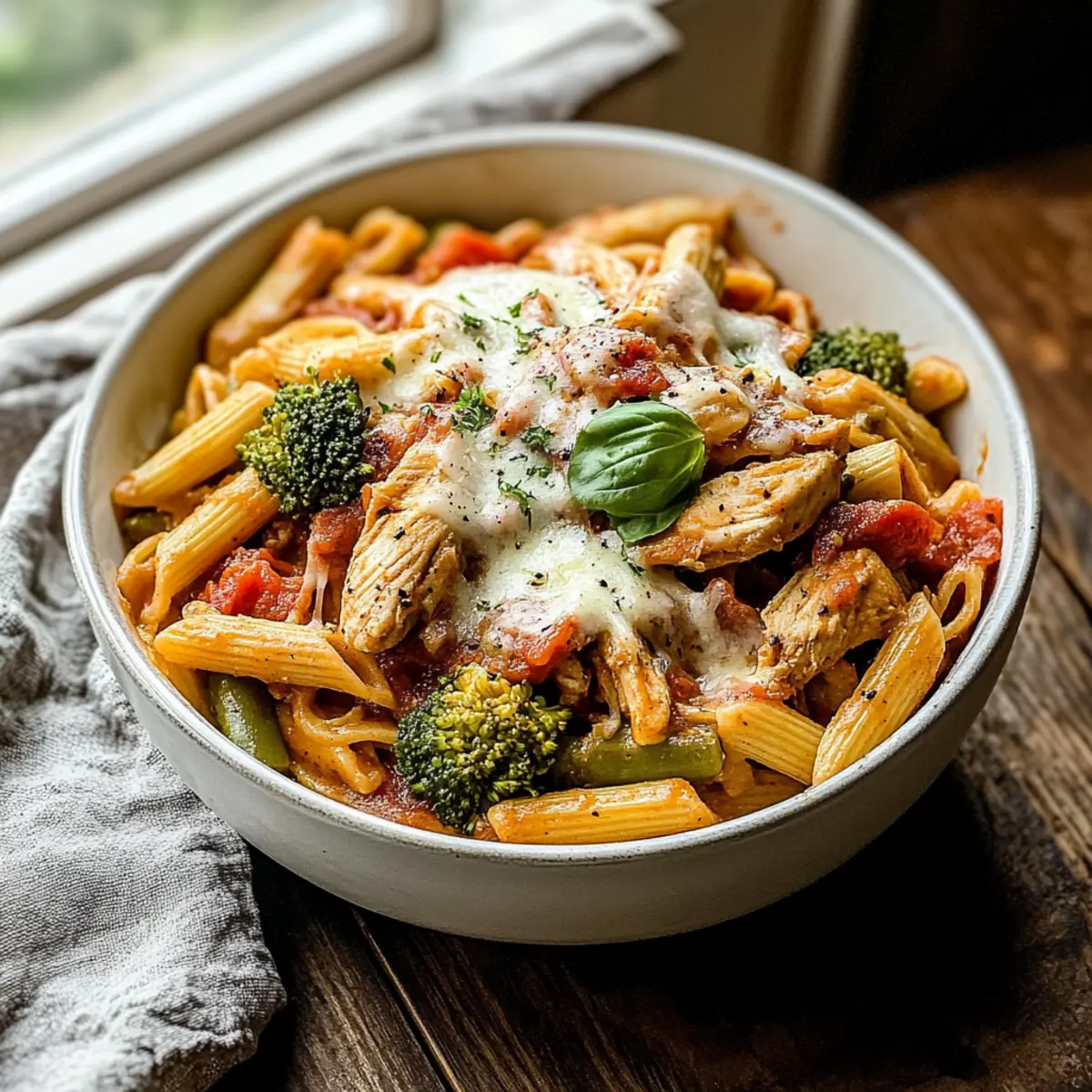 Crockpot Italian Chicken with Pasta and Vegetables