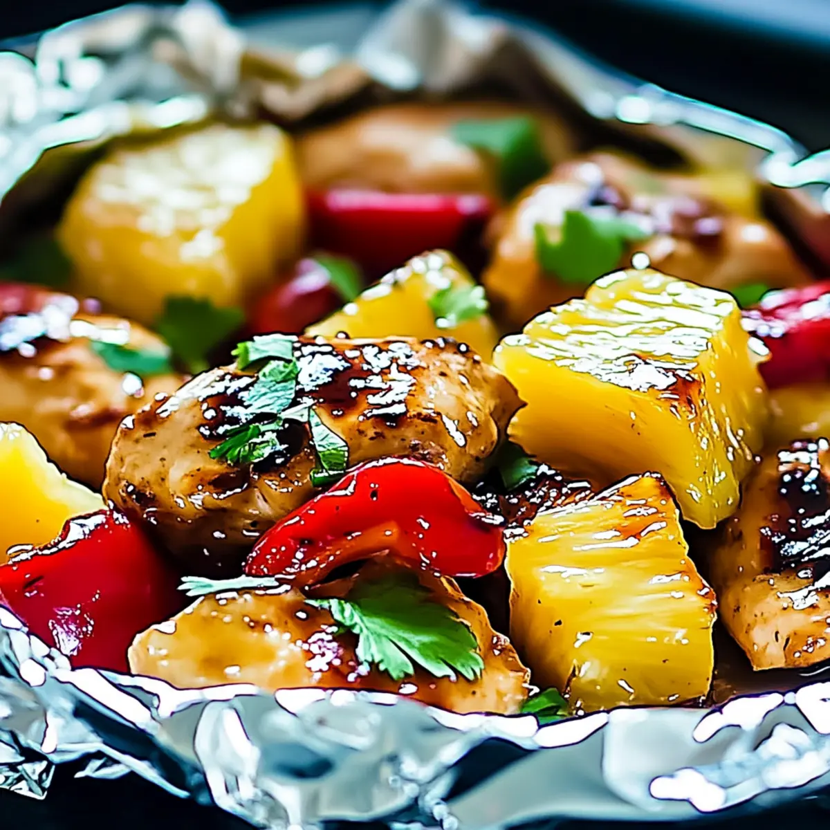 Grilled Pineapple Chicken Foil Packets